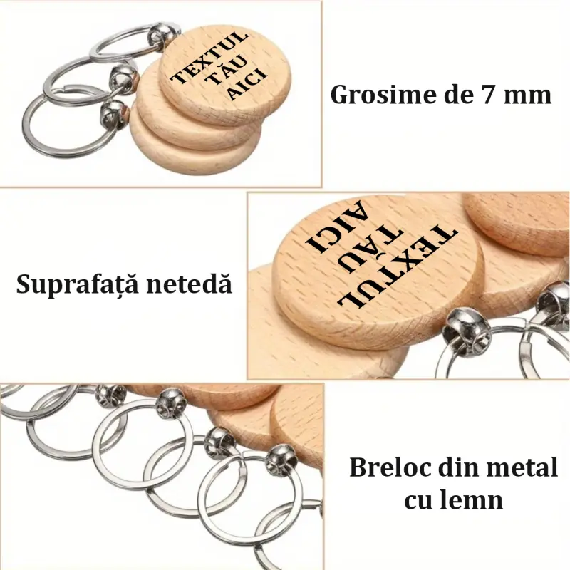 .pelton, breloc din lemn, rotund, se poate personaliza